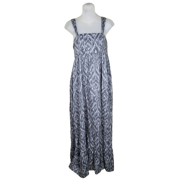 Calvin Klein Sleeveless Maxi Sundress Smocked Ruffle Bow Tie Back Cottage Size S - Picture 3 of 16